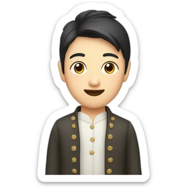 Asiatique avec une française sticker