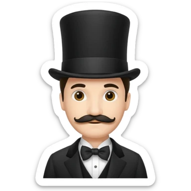 Fancy man with top hat and mustache sticker
