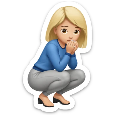 Woman squatting and pissing sticker