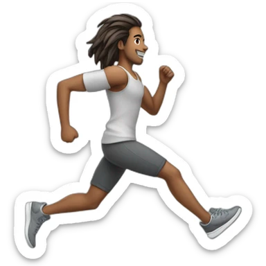 Running from the side in casual attire sticker