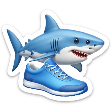 Shark with blue shoes sticker
