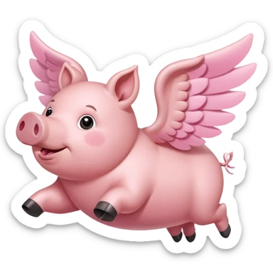 Flying pig sticker