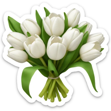 white tulip bouquet  sticker