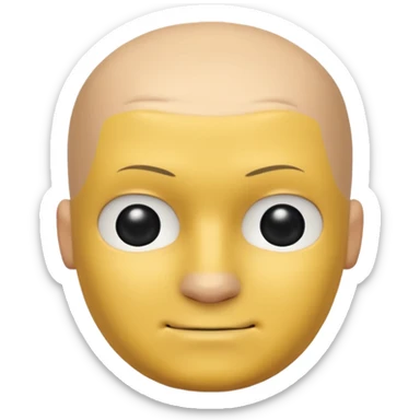 An Roblox Noob Face With An Normal expresion (Just An Bald Yellow Square With Eyes And Mouth) sticker