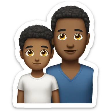 Son and father whole body big head sticker