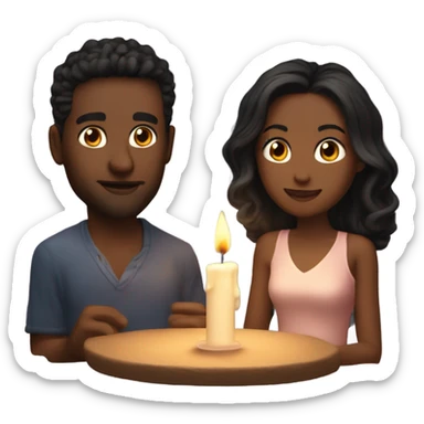 Hyper Realistic Romantic candlelit date sticker