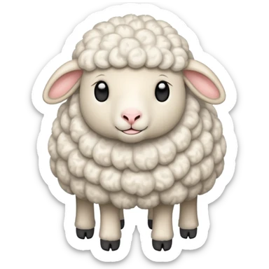 High resolution of A  full body sheep sticker