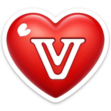 Heart with the letter Y inside  sticker