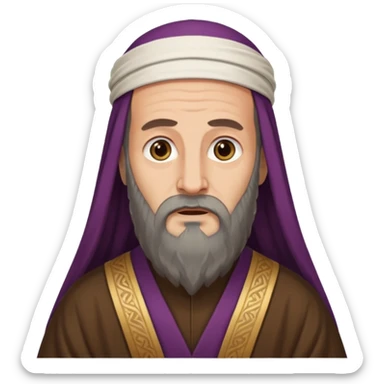 Pharisee, ancient Jewish religious leader, traditional robes, beard, head covering, serious expression sticker