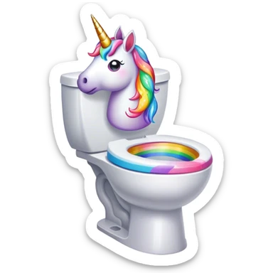 Unicorn poop in the toilet sticker