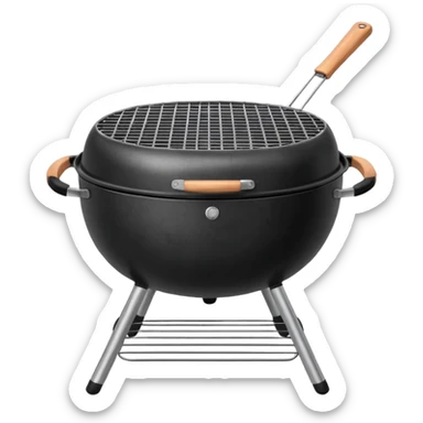 Grill – round charcoal or gas grill sticker