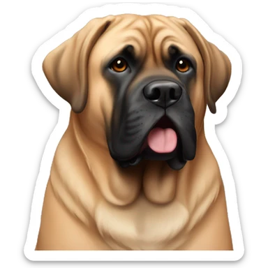 An apricot and black English mastiff sticker