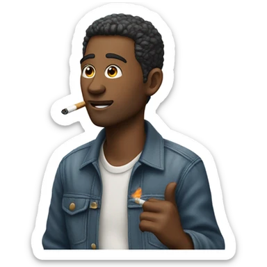 casual male portrait in bar with a cigarette behind one ear  sticker