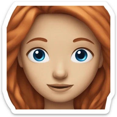red haired girl with blue eyes and long hair sticker