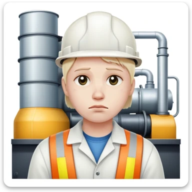 Sad factory worker sticker