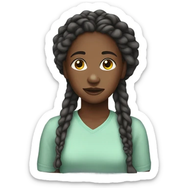 black girl teenager with locs sticker