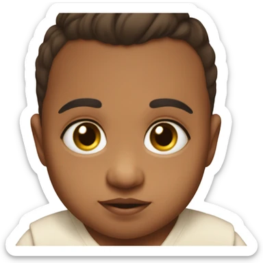 6 month old Indian baby boy with brow hair and brown eyes  sticker