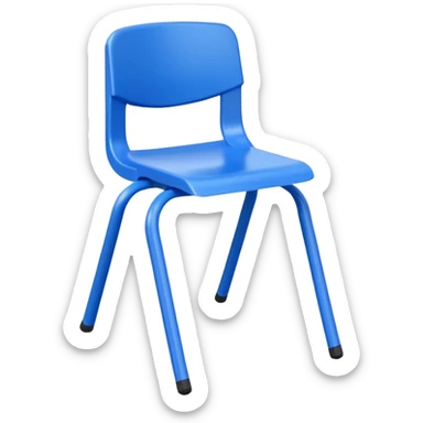 fast blue school plastic chair sticker