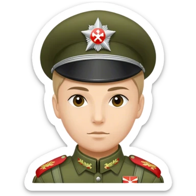 Create an emoji of a Russian VDV paratrooper wearing a Ratnik uniform, trimmed with a St. George ribbon, as he was dressed during the airdrop at Hostomel Airport. sticker