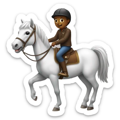 a boy riding a horse sticker