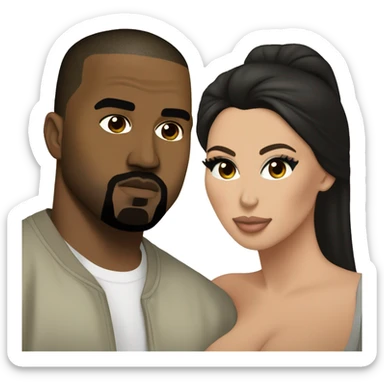 Kanye west and Kim karashian sticker