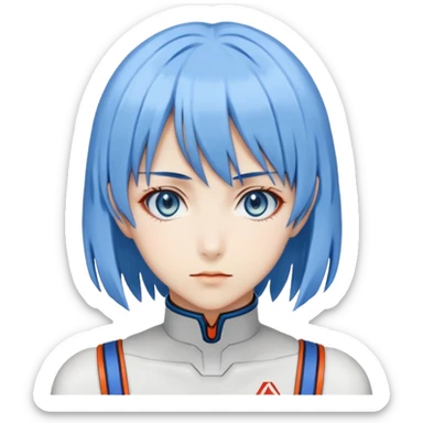rei ayanami from neon genesis evangelion liminal sticker