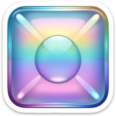 Sparkly glossy Pastel iridescent glass square sticker