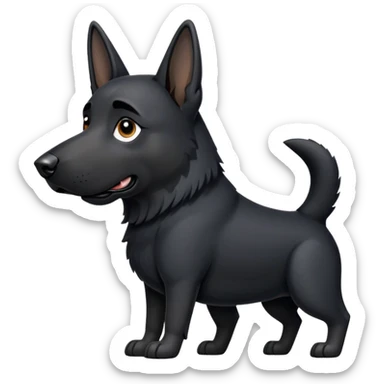 Black German shepherd sticker