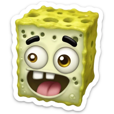 spongebob like an emoji, apple iOS style,  sticker