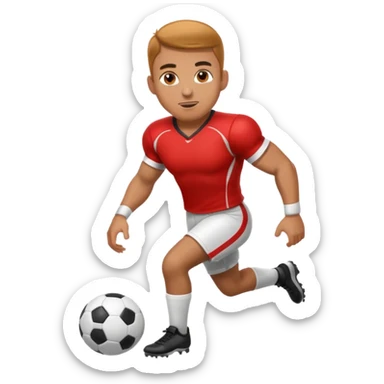 A footy player taking specky sticker