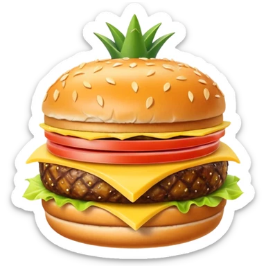 Pinapple in a burger sticker