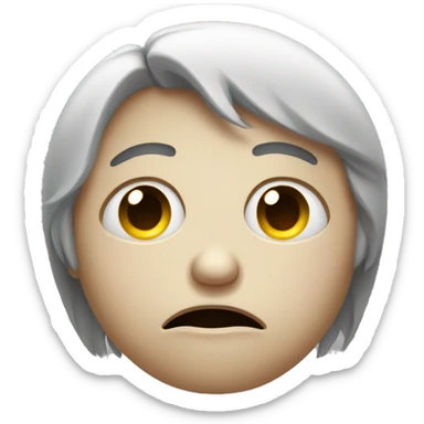 Crying frown face sticker