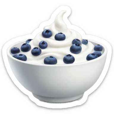 bowl of yogurt with blueberries  sticker
