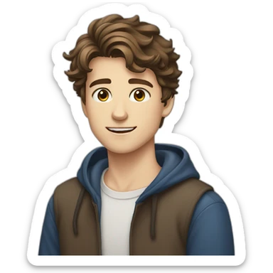18 years old guy brown hair blue eyes sticker