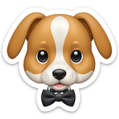 dog with bow tie  sticker