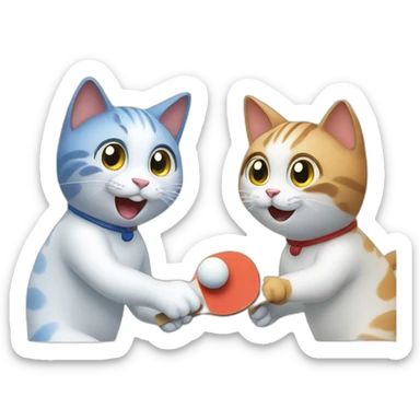 Cats playing Table tennis sticker