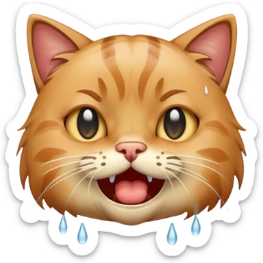 cat crying sobbing face sticker