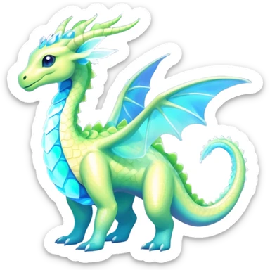 Exotic Rare Shiny Epic Ethereal Meganium-Amaura-Aurorus-Dragonair-hybrid, full body sticker