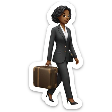Posh woman with luggage walking  sticker