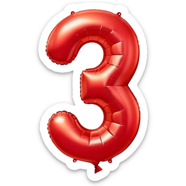 balloon-shaped-like-number-3 sticker