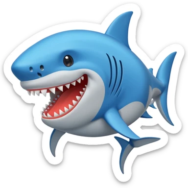 Hazme un emoji de un tiburón con zapatos azules  sticker