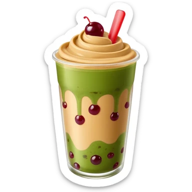 Peanut butter jelly matcha boba sticker