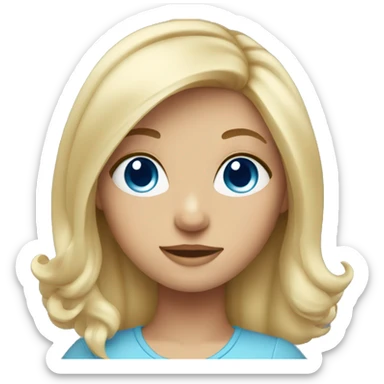 Blonde girl with blue eyes and hair gathered sticker