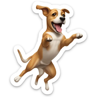 dog doing a backflip sticker