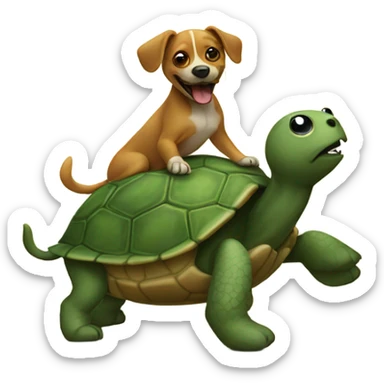 Dog dancing on a turtle sticker
