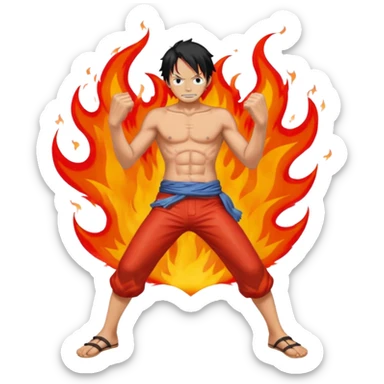Ace from one piece fire sticker