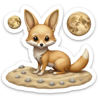 fennec on the moon sticker