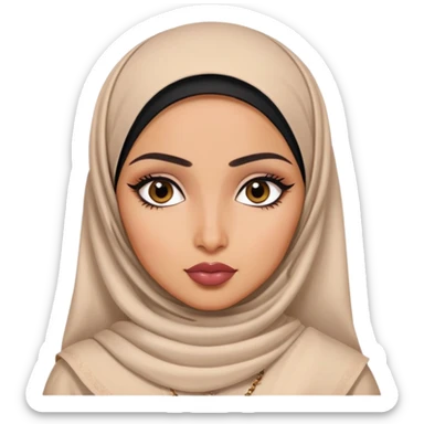 Indian nose, pretty lips, indian  clothes, medium skin, pretty bratz baddie, black eyeliner, hijab sticker