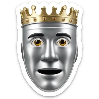 king baldwin IV in silver full face mask up with hands out sticker
