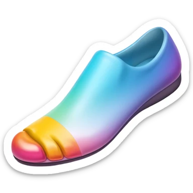 white foot, three-dimensional, glossy, smooth color gradients, soft shadows, realistic shape, cute emoji appearance, soft shadow under the foot sticker